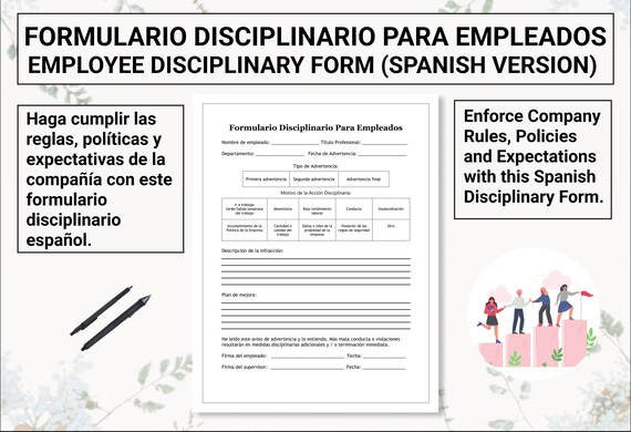 employee write up form for spanish businesses formulario etsy