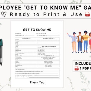 Employee &quot;Get To Know Me&quot; Game | Learn More About Your Employees [Birthdays, Likes, Dislikes & More] With This Fun, Icebreaker Questionnaire