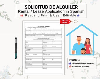 Rental / Lease Application for Spanish Speaking Tenants | Break Through Language Barriers Today! | Solicitud de Alquiler / Aplicacion Rental