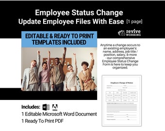 Employee Status Change | Update Important Employee Information (Job Title, Address, Pay, Benefits, Leave, Dept. Transfers Etc.) With Ease!