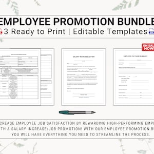 Employee Promotion Trio | Simplify Employee Promotions | Includes an Employee Performance Review, Salary Increase Letter & Pay Raise Summary