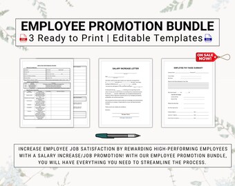 Employee Promotion Trio | Simplify Employee Promotions | Includes an Employee Performance Review, Salary Increase Letter & Pay Raise Summary