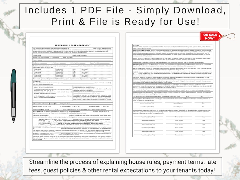 Residential Lease Agreement | Simply Explain Rent Payment Details ...