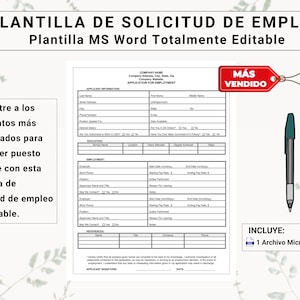 Formulario De Solicitud De Empleo En Español | Employment / Job Application Form in Spanish | Simplify The Process of Hiring New Employees!