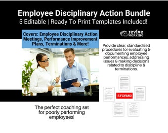Employee Write Up Collection | Train Poorly Performing Employees On Company Policies / Expectations With This ReUsable Employee Coaching Set