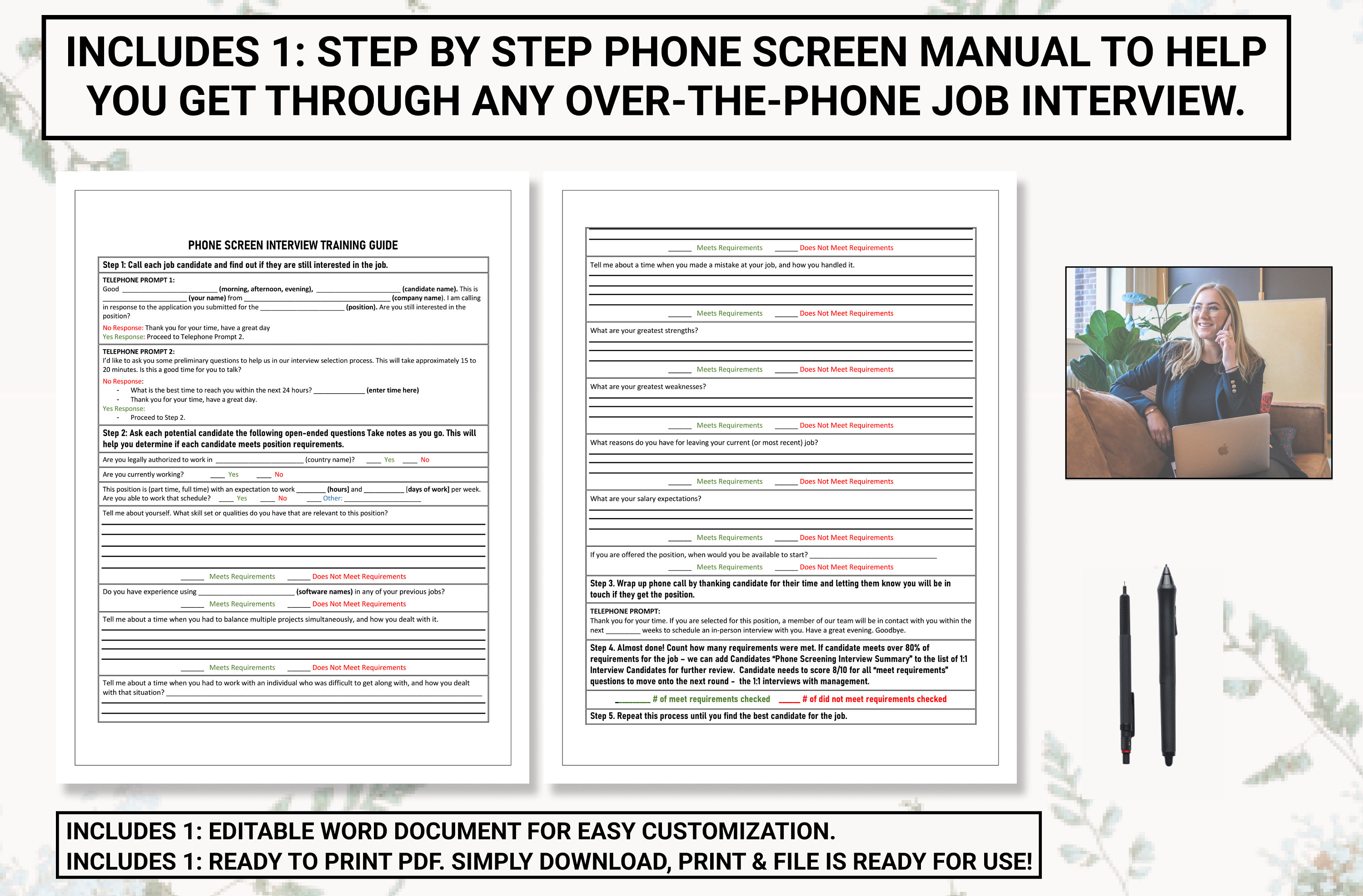 Phone Screening / Job Interview Bundle | Find the Best Job Candidates ...