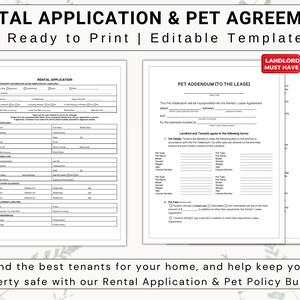 Rental / Lease Application & Pet Policy Bundle | Find the Best Tenants ...