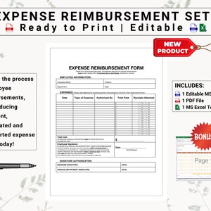 Employee Expense Report & Expense Reimbursement Set | Streamline How You Calculate, Collect and Approve Employee Business Expenses Today!