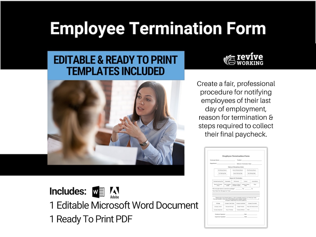 Employee Termination Form | Create a Fair & Professional Procedure for ...