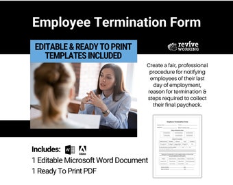 Employee Termination Form | Create a Fair & Professional Procedure For Employee Layoffs / Dismissals |  Simply Explain Off-boarding Policy
