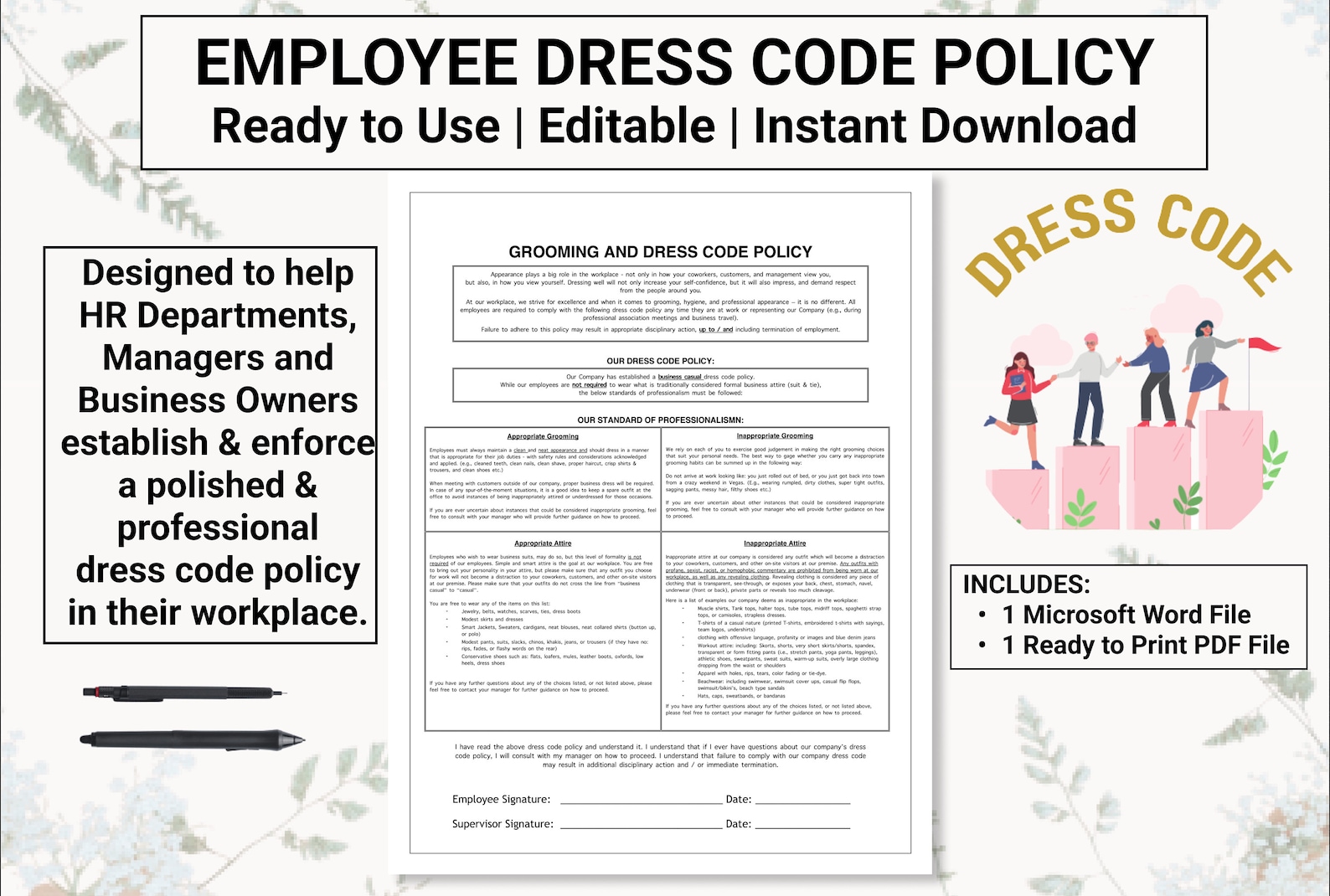 Employee Dress Code / Grooming Policy Discuss Promote & Etsy