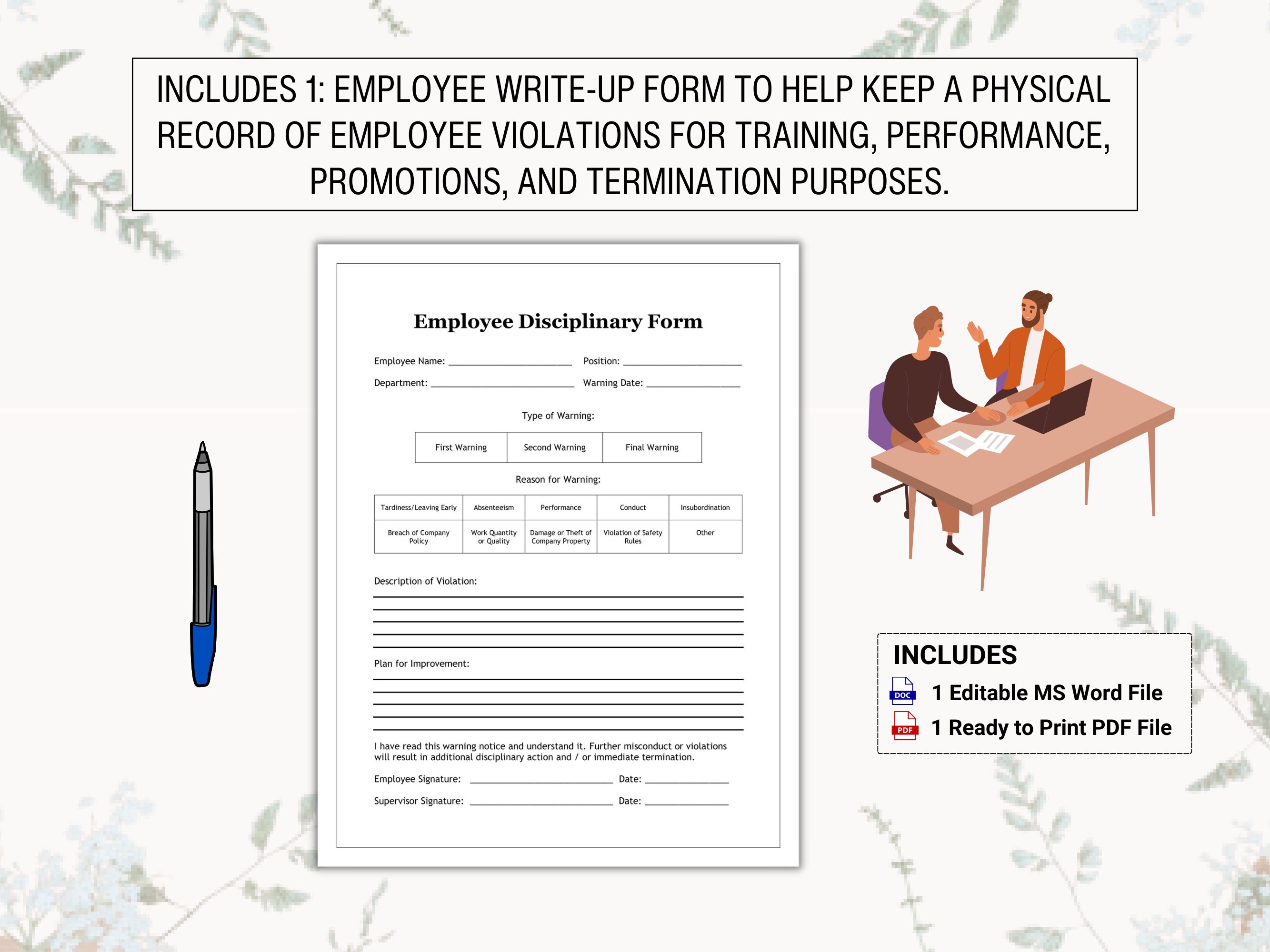 Employee Write up Collection | Train Poorly Performing Employees on ...
