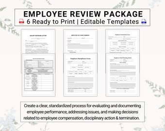 Employee Performance Evaluation Collection | Covers: Employee Reviews, Disciplinary Action, Final Warnings, Employee Raises & Terminations