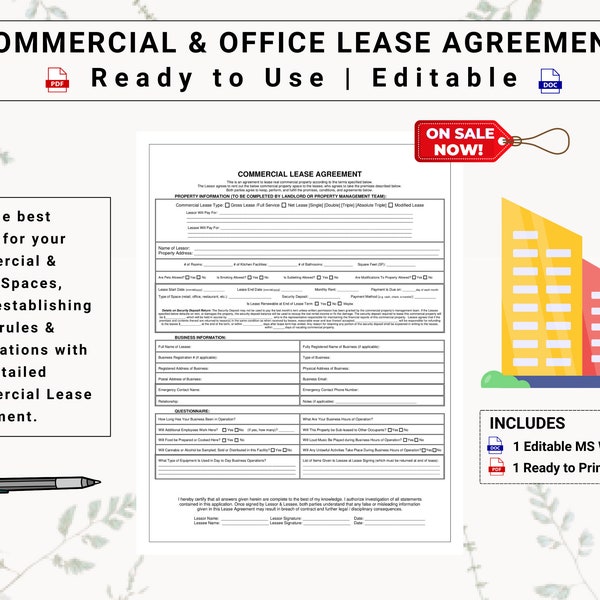 Real Estate Commercial Contract Etsy