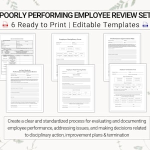 Può includere: Un set di sei moduli di valutazione dei dipendenti stampabili e modificabili. I moduli includono: Valutazione delle prestazioni dei dipendenti, Modulo disciplinare dei dipendenti, Piano di miglioramento delle prestazioni, Verifica delle prestazioni di 30 giorni, Avviso di avvertimento finale dei dipendenti e Modulo di risoluzione dei dipendenti. Crea un processo chiaro e standardizzato per valutare e documentare le prestazioni dei dipendenti, affrontare i problemi e prendere decisioni relative alle azioni disciplinari, ai piani di miglioramento e alla risoluzione.