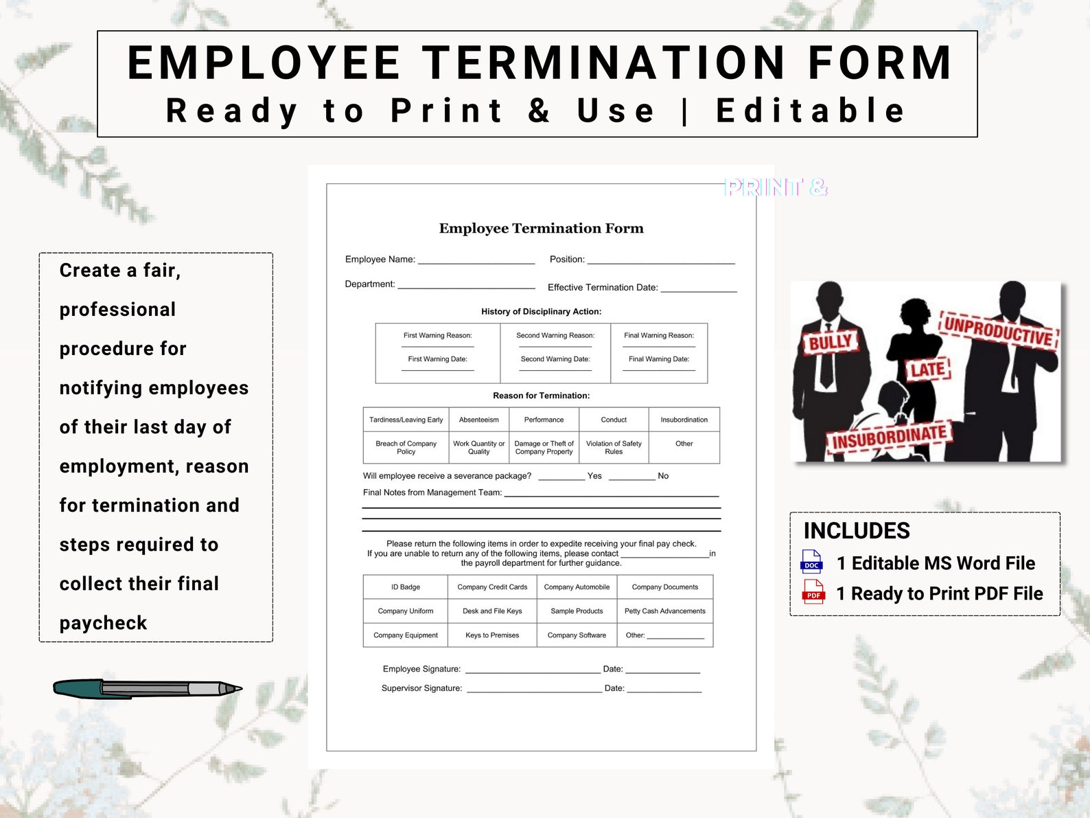 Employee Termination Form Create a Fair & Professional Procedure for ...