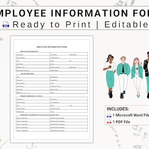 Employee Information & Emergency Contact Form | Simplify and Automate New Hire Procedures by Collecting Employee Data On First Day of Work