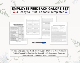 Employee Feedback Tell-All Set | Find Out How Your Employees Feel About Their Team, Management, Workplace & Get Suggestions for Improvement