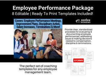 Employee Coaching Collection | Covers: Employee Performances, Improvement Plans, Disciplinary Action, Salary Increases, Terminations & More!