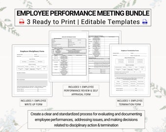 Employee Performance Meeting Bundle | Promote Employee Growth, Success & Personal Development While Enforcing Company Rules / Expectations
