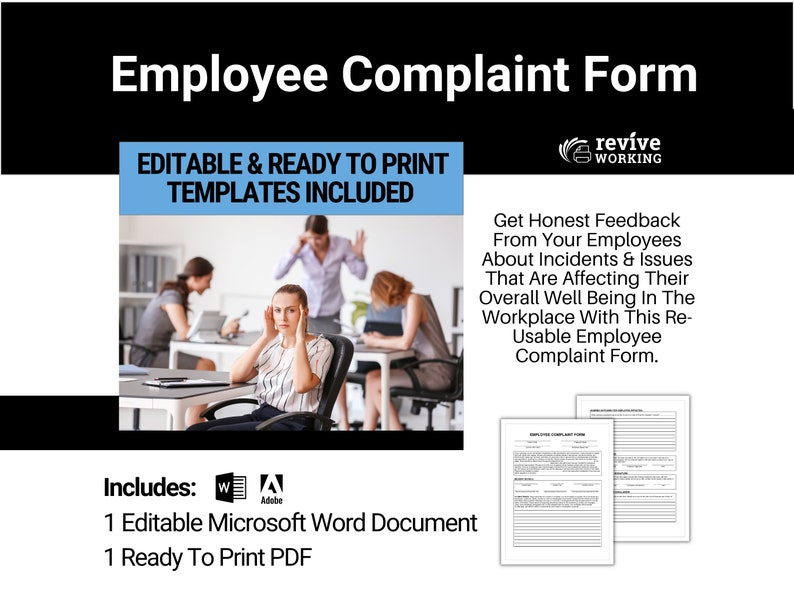 Employee Complaints, Incidents & Issues Form | Help Resolve Employee ...