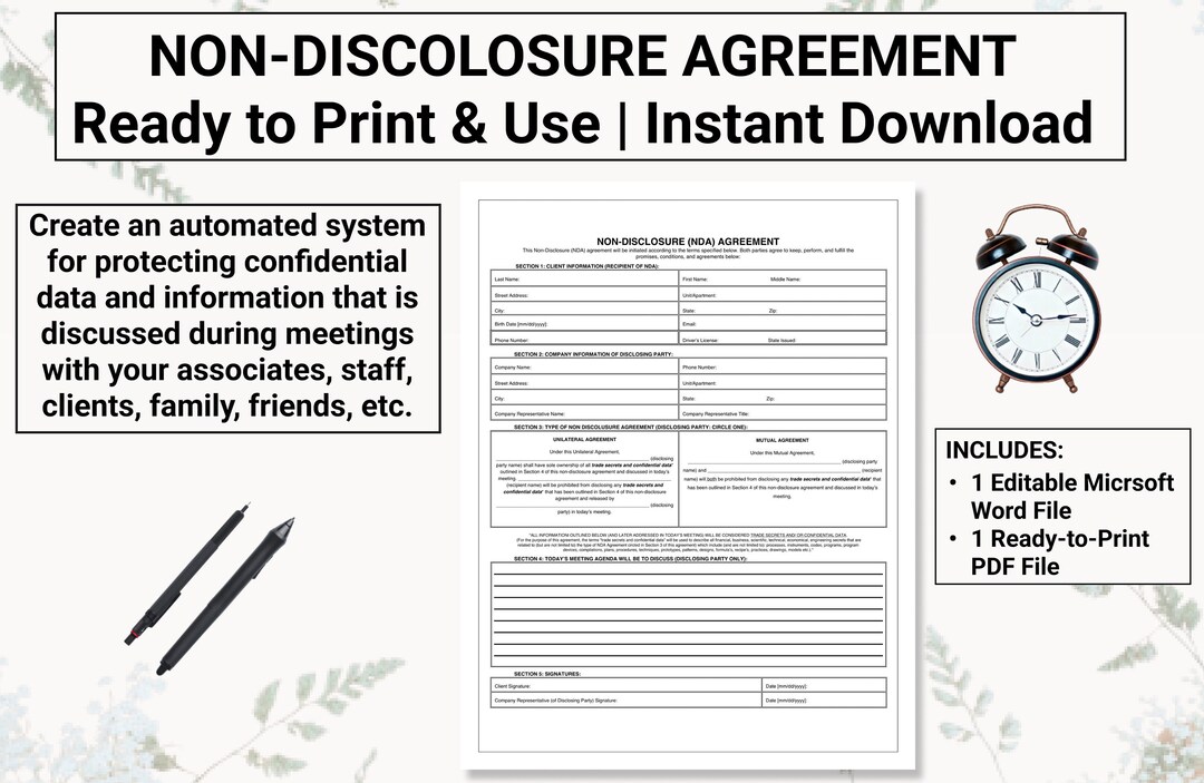 NDA | Non-disclosure Agreement | Protect Confidential / Private ...