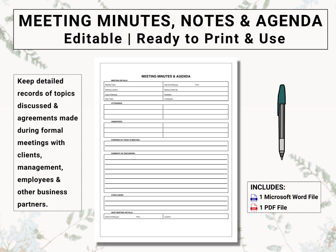 Actas de reuniones/Plantilla de agenda de reuniones/Promueva el diálogo  productivo con clientes, directivos y empleados con esta plantilla ..., image size:1080x810