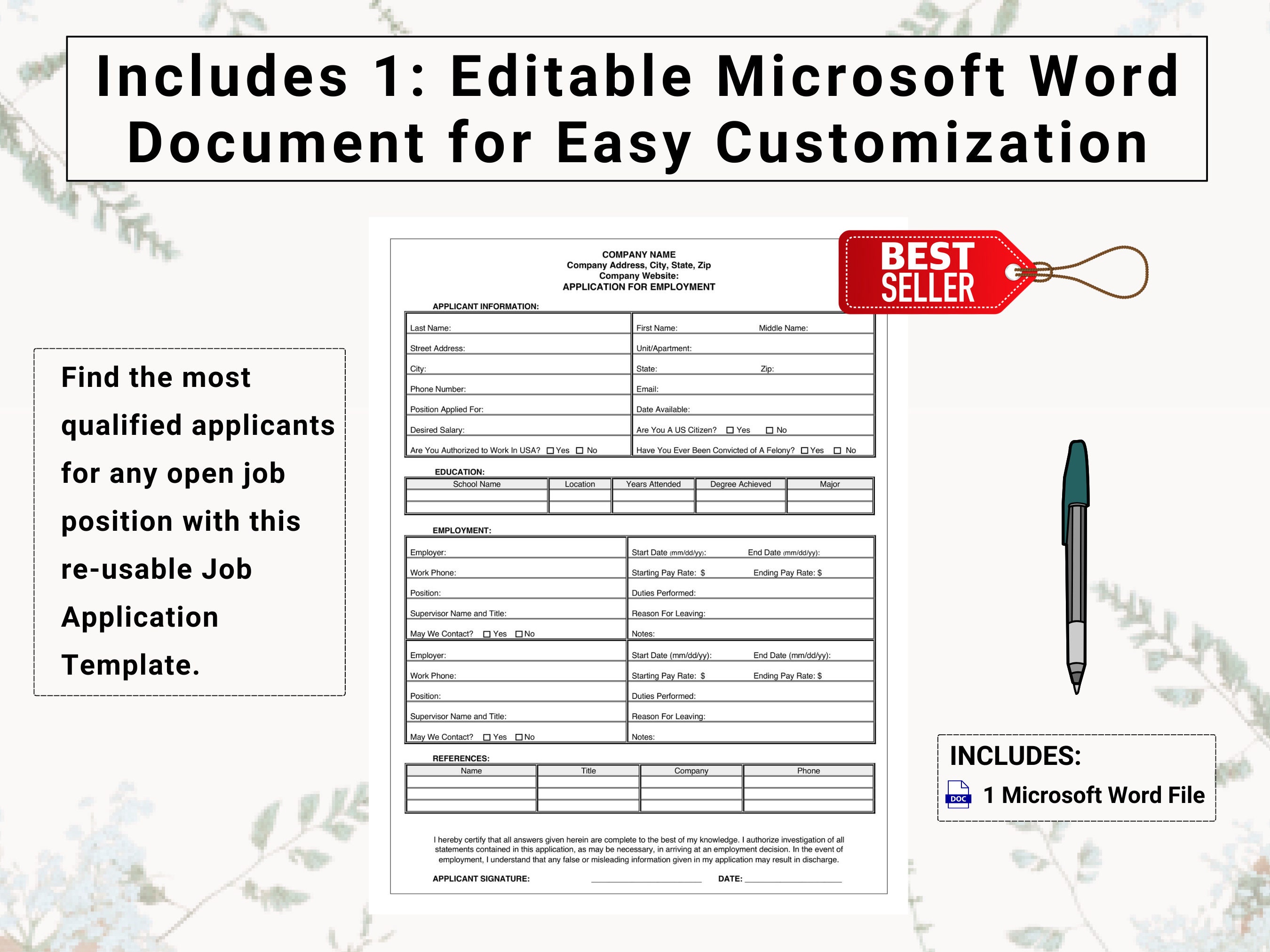 Simple Job Application Template