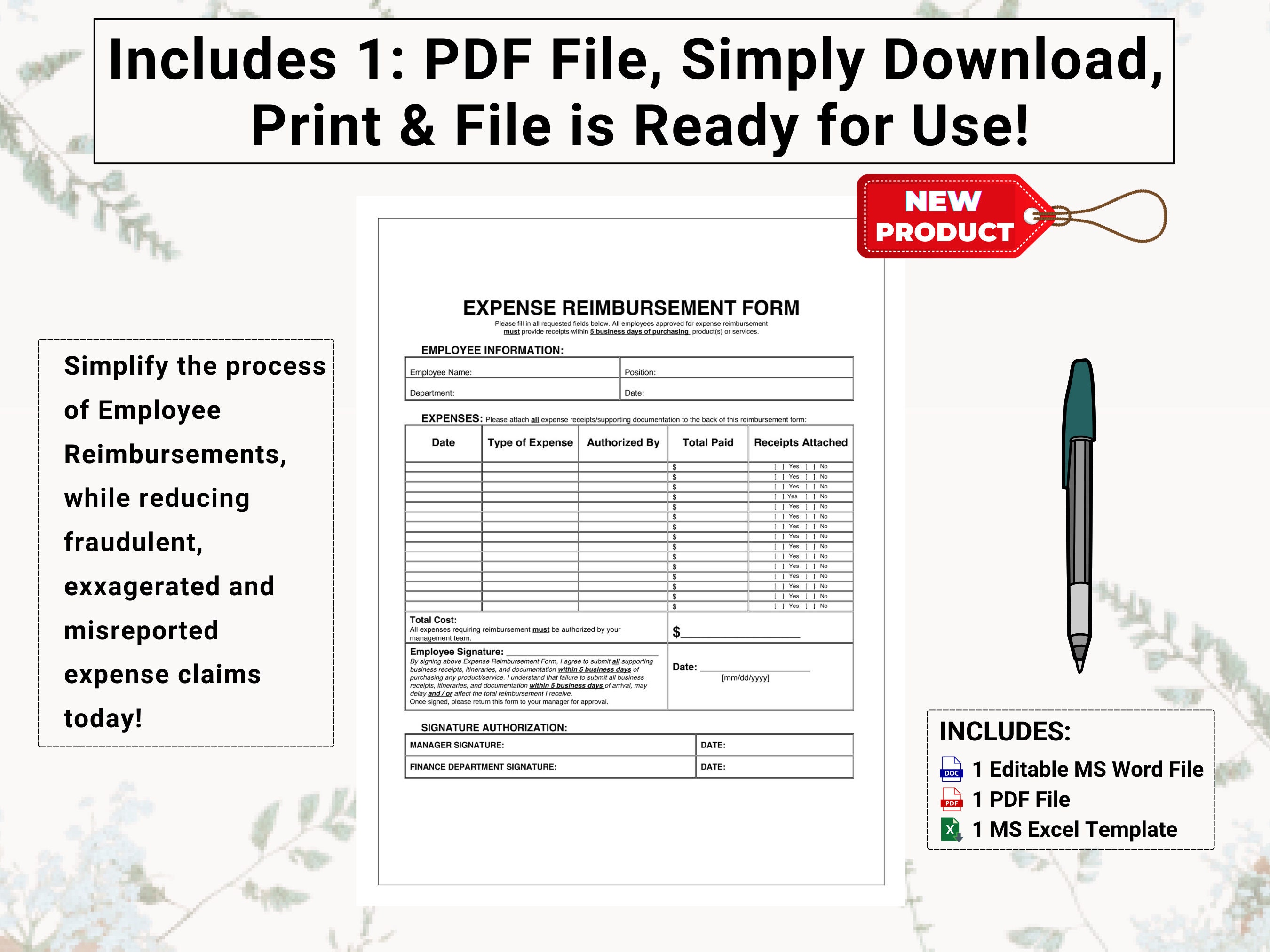 Employee Expense Report & Expense Reimbursement Set | Streamline How ...