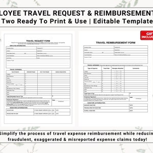 Employee Travel Requisition & Expense Reimbursement Set | Create Automated Systems to Collect and Approve Employee Business Trip Expenses