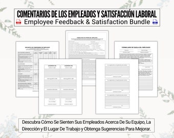 Comentarios De Los Empleados y Encuesta De Satisfacción Laboral | ¡Dale Voz a Tus Empleados Hoy! Employee Feedback & Survey Set in Spanish
