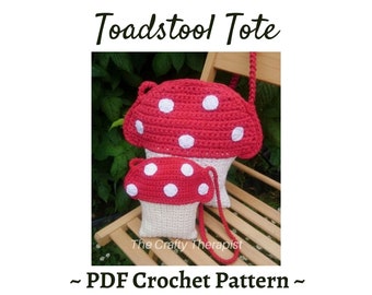 Toadstool Bag CROCHET PATTERN, crochet toadstool bag, crochet mushroom bag, crochet bag, kids bag, fairy toadstool bag