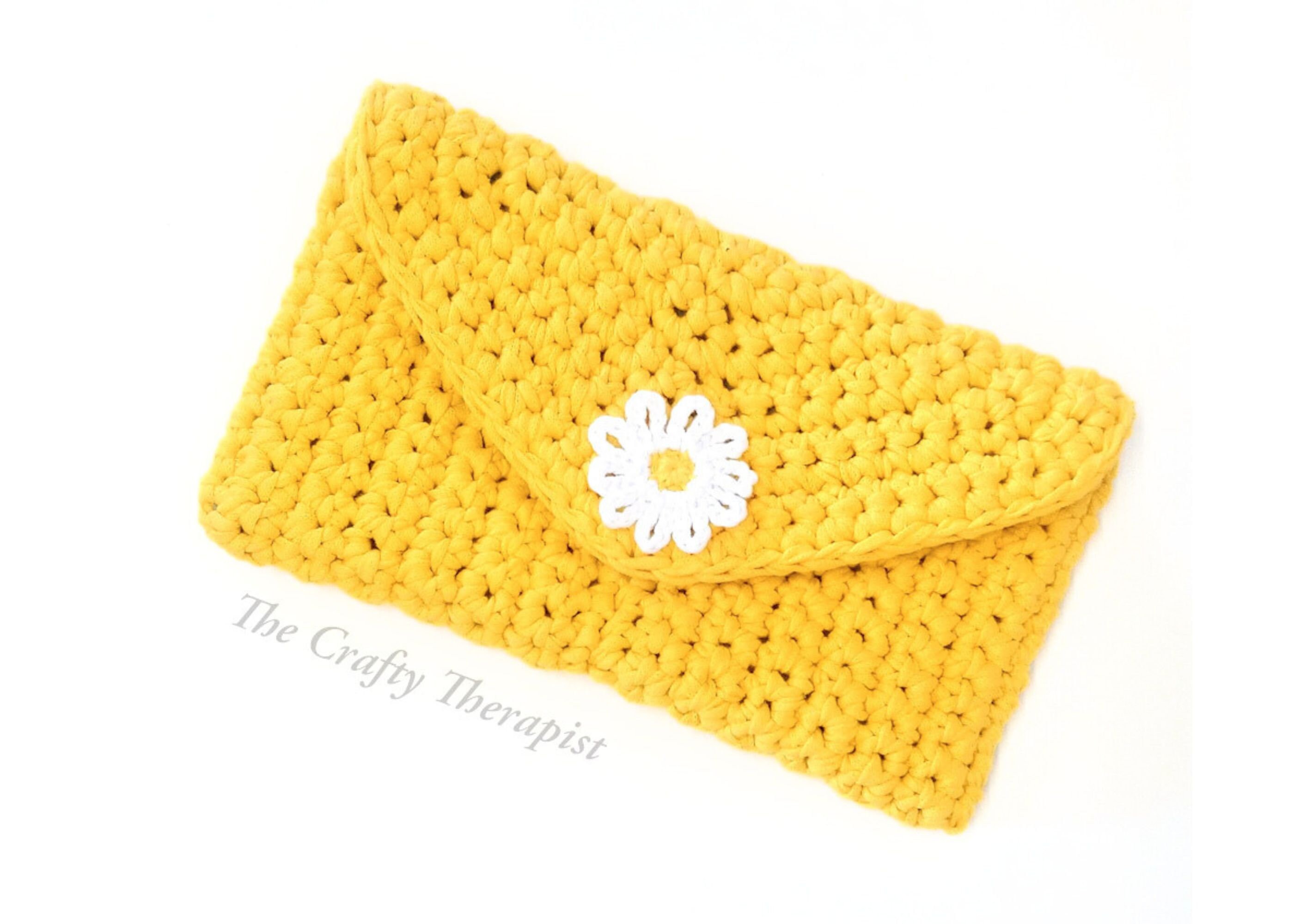 Daisy Clutch Bag CROCHET PATTERN, Crochet Purse, Crochet Handbag