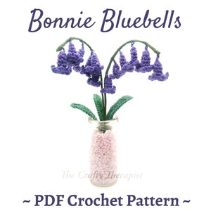Bluebells Flower CROCHET PATTERN, Spring flower crochet pattern, crochet flower pattern, crochet bluebells image 1