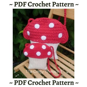 Toadstool Bag CROCHET PATTERN, crochet toadstool bag, crochet mushroom bag, crochet bag, kids bag, fairy toadstool bag