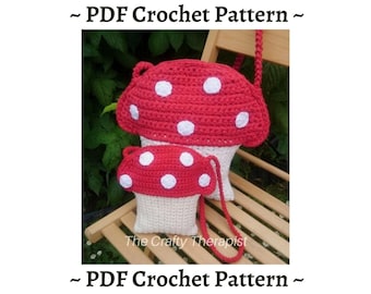 Crochet Toadstool Bag Pattern: Kids Mushroom Purse (PDF Download)