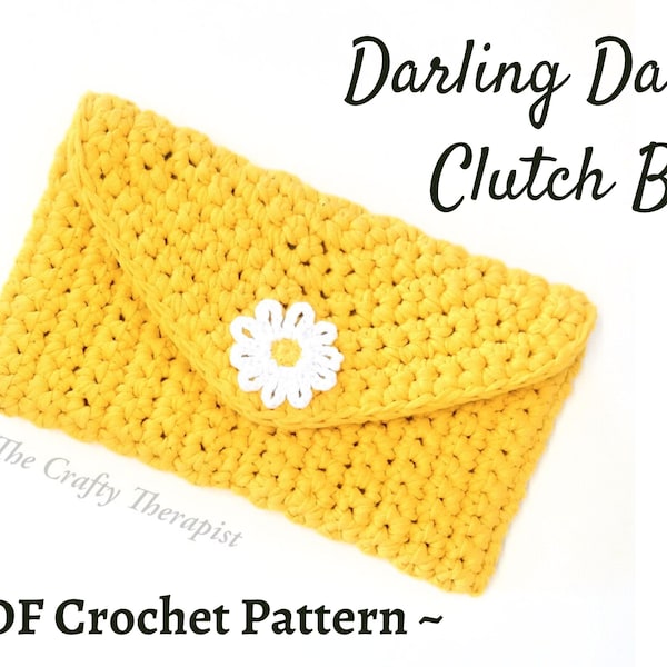 Daisy Clutch Bag CROCHET PATTERN, crochet purse, crochet handbag, crochet bag, summer clutch, easy crochet clutch bag, wedding purse clutch