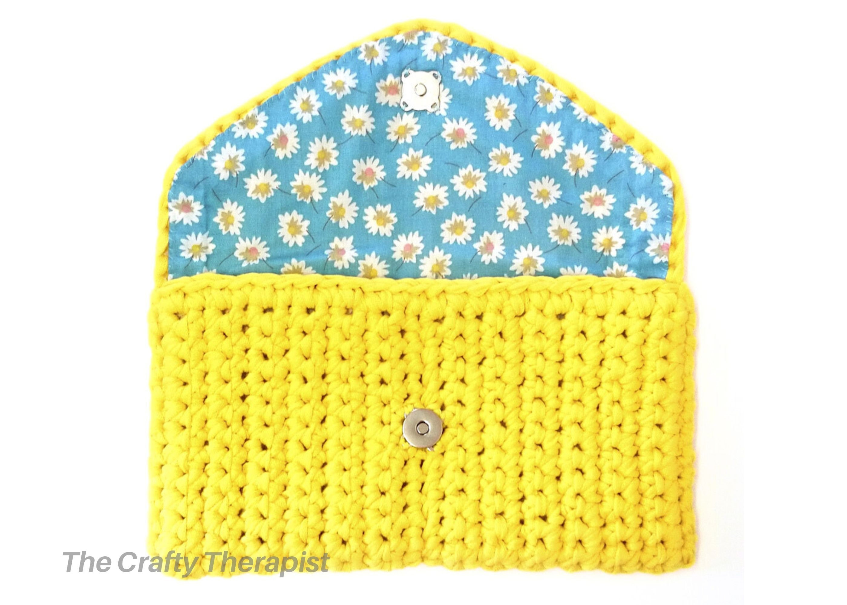 Daisy Clutch Bag CROCHET PATTERN, Crochet Purse, Crochet Handbag