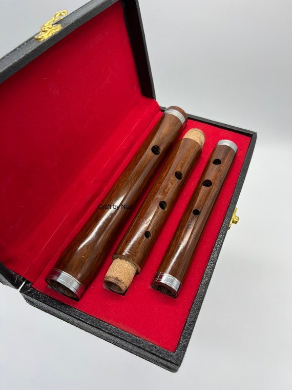 Flûte irlandaise en D en bois de Sheesham faite à la main avec étui rigide,  taille 23 de long en 3 parties -  France