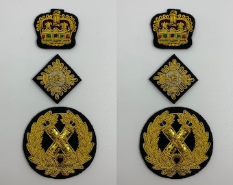 Police Commissioner Rank Badges Hand Embroidered With Gold Bullion Wire Rank Set