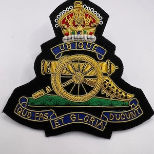 Royal Artillery Blazer Badge RA Bullion And Wire Blazer Badge Available In King’s And Queen’s Crown