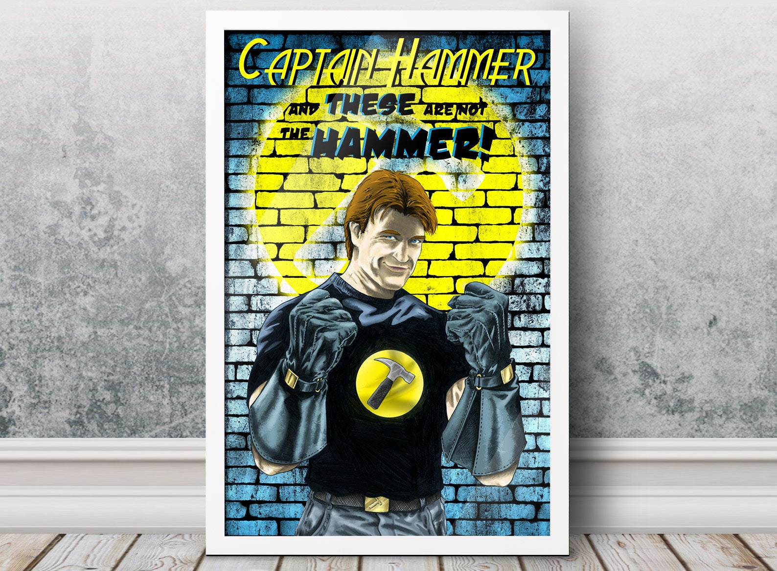 Captain Hammer Comic Art Poster // Digital Colors // - Etsy