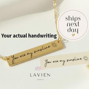 Actual Handwritten Message Necklace, Personalized Love Mom Necklace - Sentimental Keepsake - Christmas Gift for Mom, Wife, Girlfriend