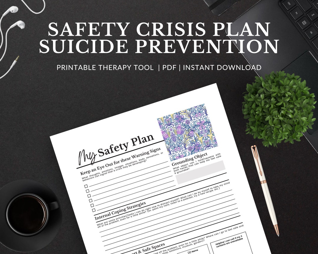 Safety Crisis Plan Worksheet | Therapy Aid, School Counselor ...