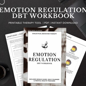 DBT Emotion Regulation Workbook & Planner | Printable/Instant Download | Self Care | Dialectical Behavioural Therapy + Emotion Regulation