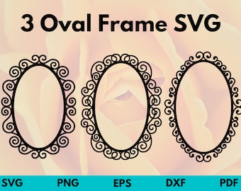 3 Oval Frames | Oval Frames Pack | Frame SVG | Filigree Oval Frames | Filigree Frames | Mirror Frames | Oval Mirror Frames | Frame Clip Art