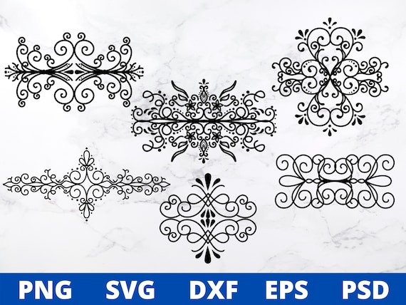 6 Flourish Bundle Decorative Flourishes Clip Art Set Flourish SVG