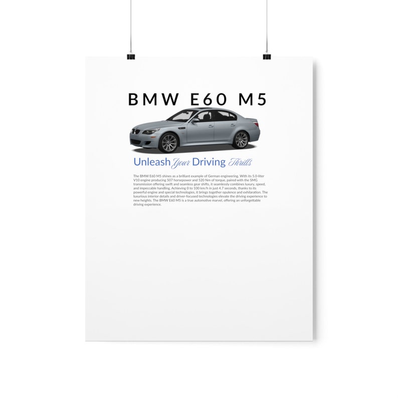 Matte Premium BMW E60 M5 Poster - Etsy