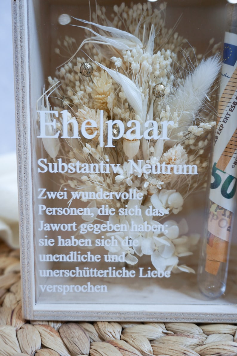 Hochzeitsgeschenk Geschenkbox Ehepaar Geldgeschenk Hochzeit Blumenbox Bild 4