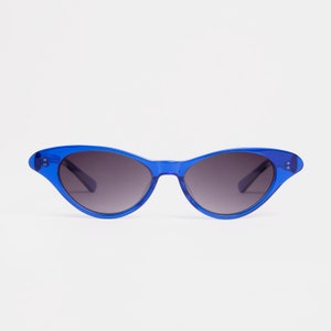 053 Archive Monroe Shevoke Sunglasses - blue cat eye frame with black lenses